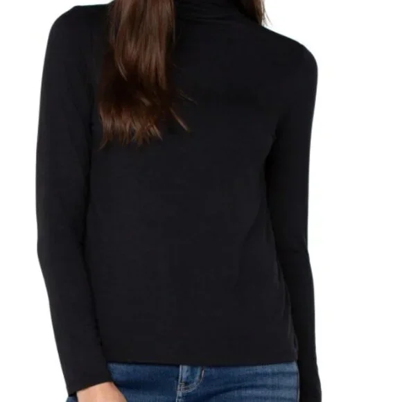 NWT GNW 3X Black Mock neck Long Sleeve Knit Top Basic Great for layering! - Picture 2 of 6